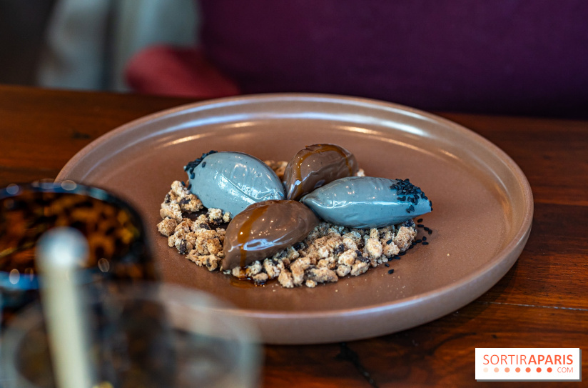 Maison Jaune, le restaurant-péniche de Boulogne-Billancourt -  ganache chocolat piment et sésame