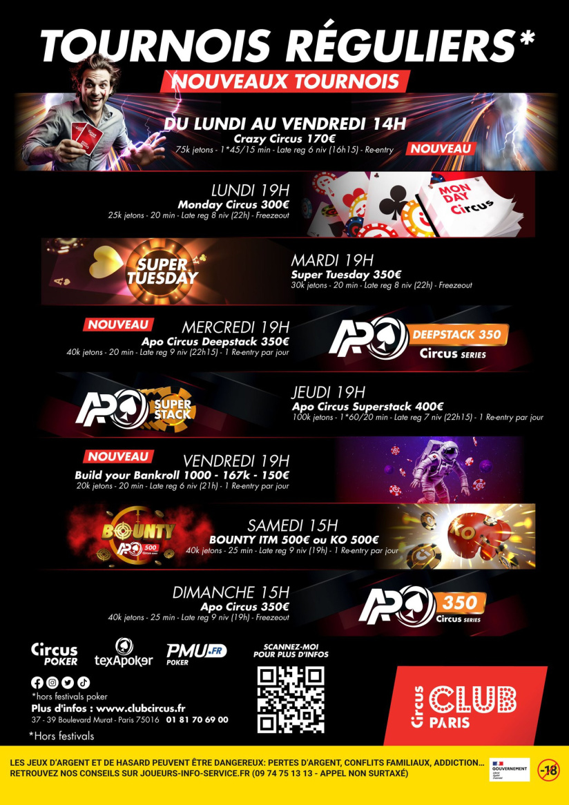 Club Circus : un festival WPT Prime du 14 au 28 octobre