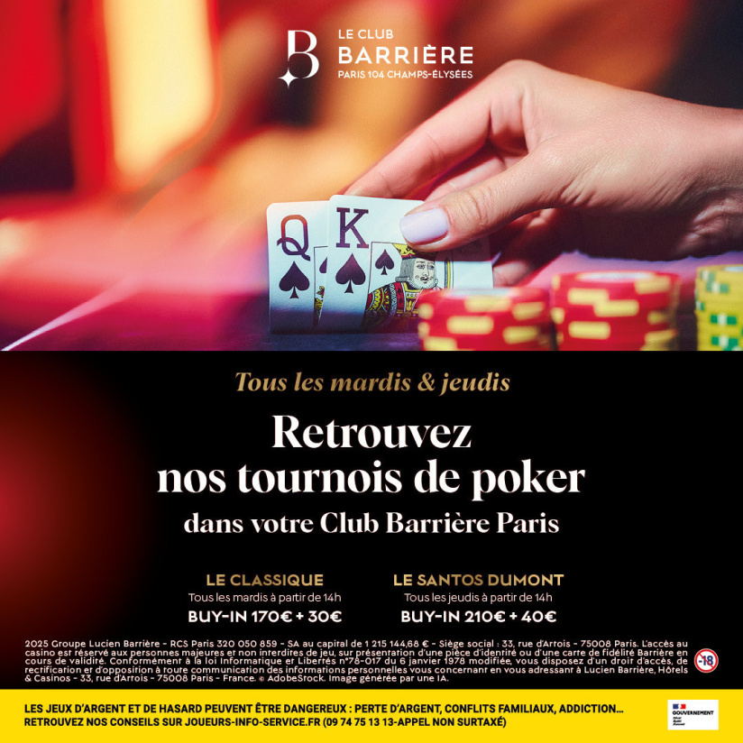 Club Barrière Paris : place forte du jeu sur les Champs-Elysées