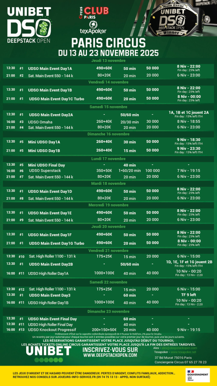 Club Circus : temple du poker à Paris