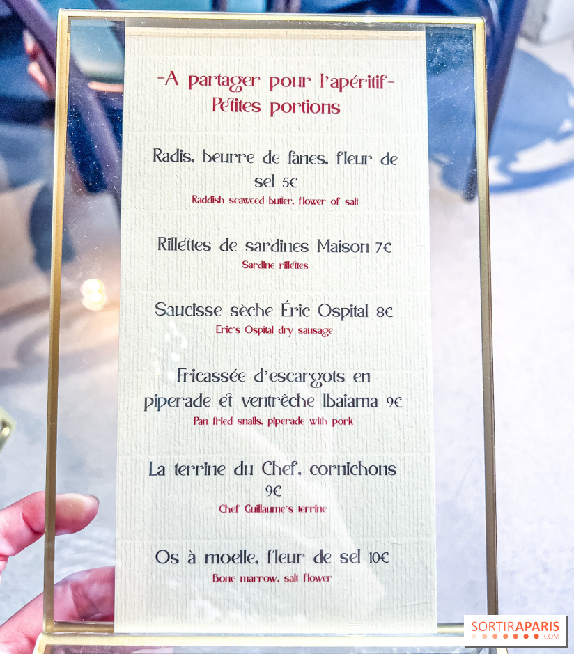 Le Bistrot des Fables - carte - menu