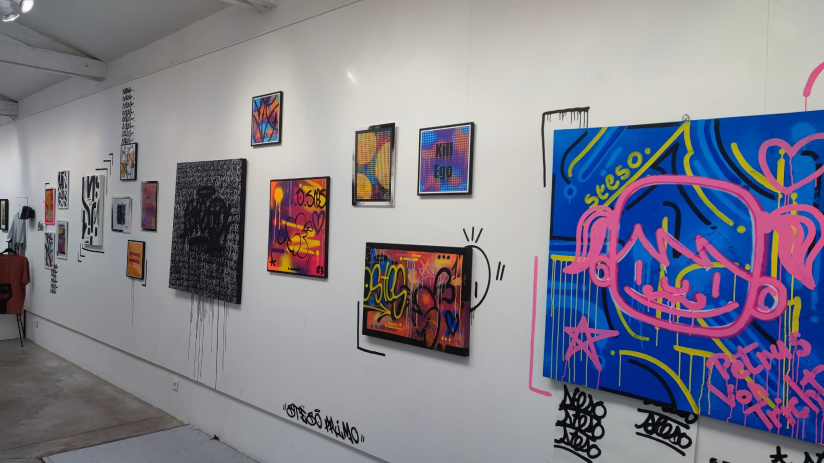 EXPO MANI IN ALTO - MANI IN ALTO: Nello Petrucci, Softwix et Steso Primo à la GALERIE AMARRAGE, au CŒUR DES PUCES DE SAINT OUEN   1031997