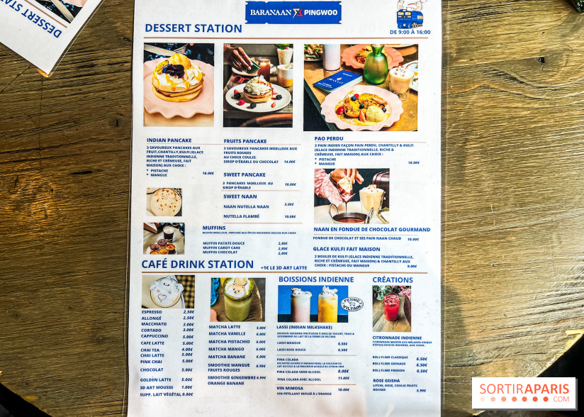 Brunch indien à Paris par Baranaan et Pingwoo - carte - menu