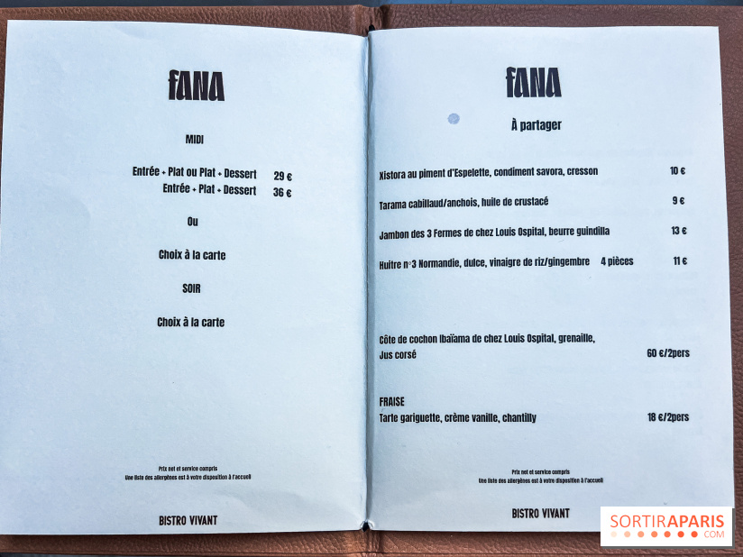 Fana Bistrot, le restaurant bistronomique du 18e avec terrasse et vue Sacré Cœur - carte - menu
