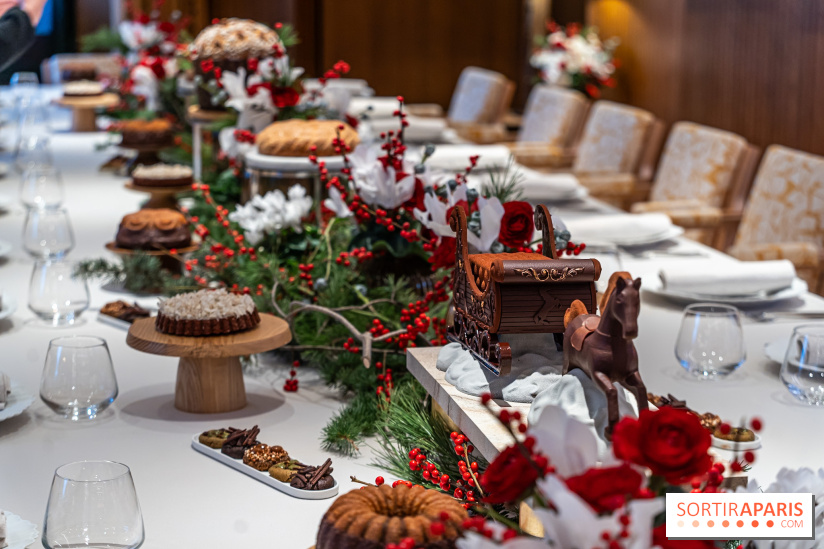 La Bûche de Noël 2024 et créations de Fête du Cheval Blanc par Maxime Frédéric et son équipe -  table de Noël