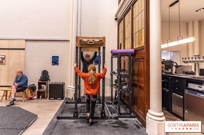 Climbing District Sèvres-Lecourbe, la salle d'escalade dans l'ancienne église Sainte-Rita dans le 15e - A7C2051