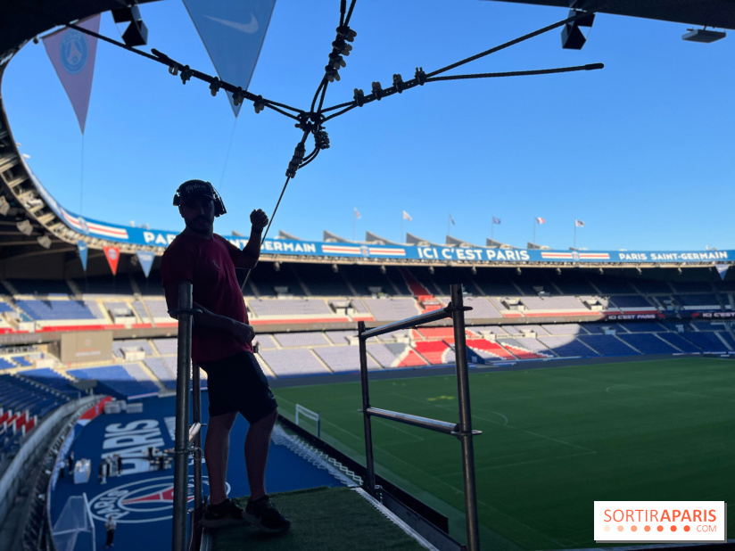 Tyrolienne au Parc des Princes