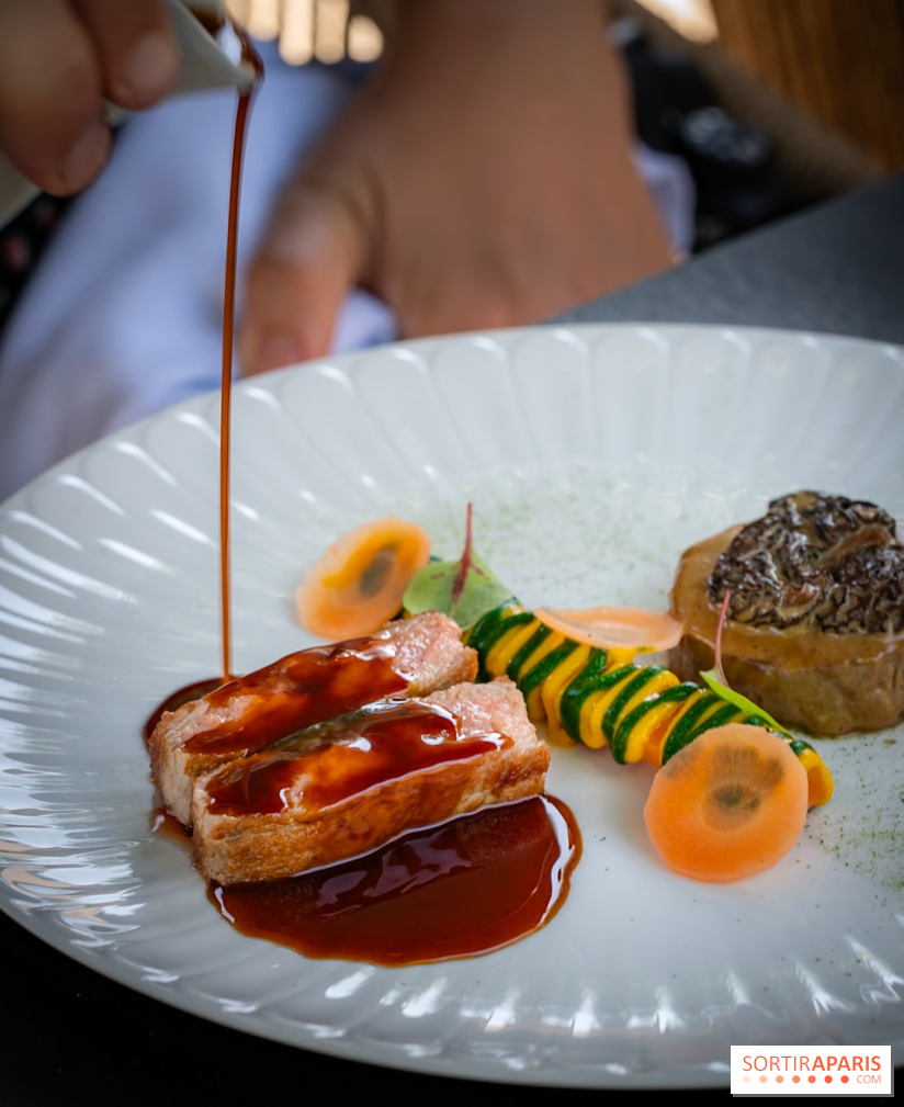 Restaurant Papylless à Bois-le-Roi - les photos - Veau du Cantal de Didier Puech En trois services, légumes de la ferme des Gogottes