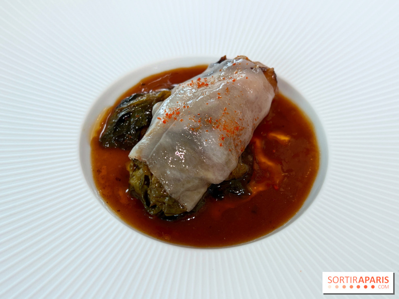 Geoélia - Sucrine braisée, jus de homard, sauce Grand Veneur
