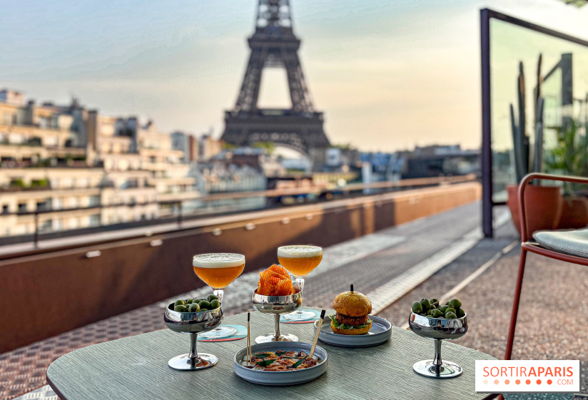 Bar Les Ombres : cocktails & tapas sur le rooftop du Musée du Quai Branly avec vue sur la tour Eiffel