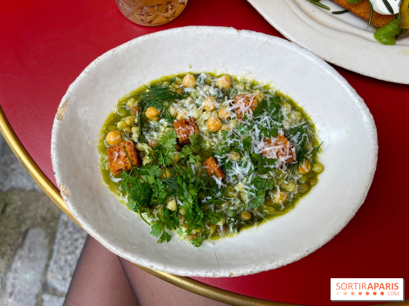 Chez Carrie - Pois chiche, fregola sarda, bouillon, pistou