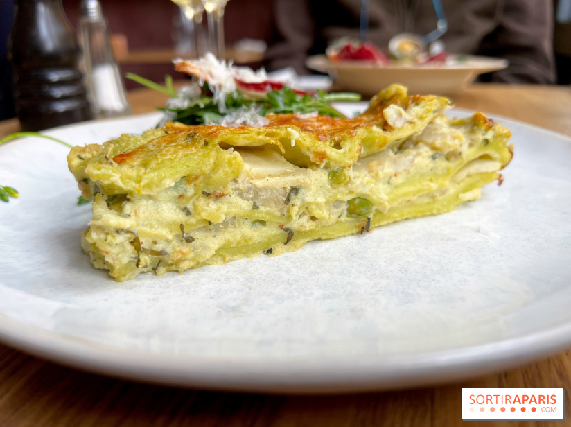Chez Clo - Lasagnes artichaut, petit pois, ricotta