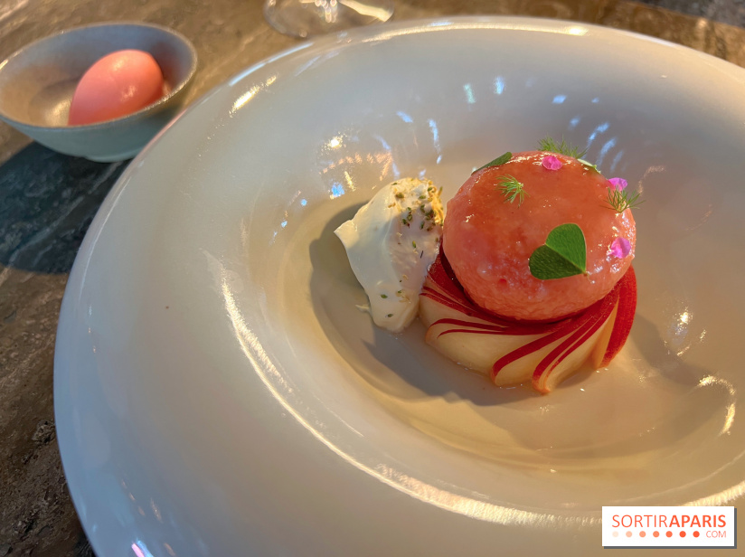 Eskal - Dessert pêche sorbet piment