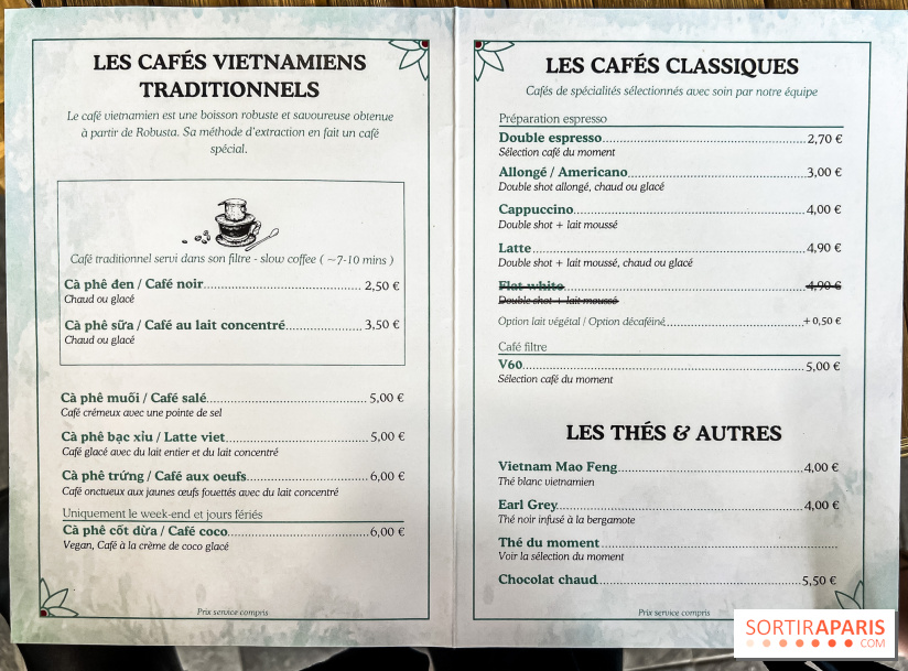 Hoa Cà Phê : le coffee shop vietnamien aux banh mi originaux et végétariens - menu - carte