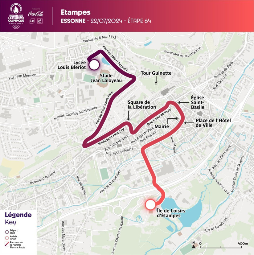 JO Paris 2024 : Le Parcours détaillé de la flamme Olympique en Essonne - étampes