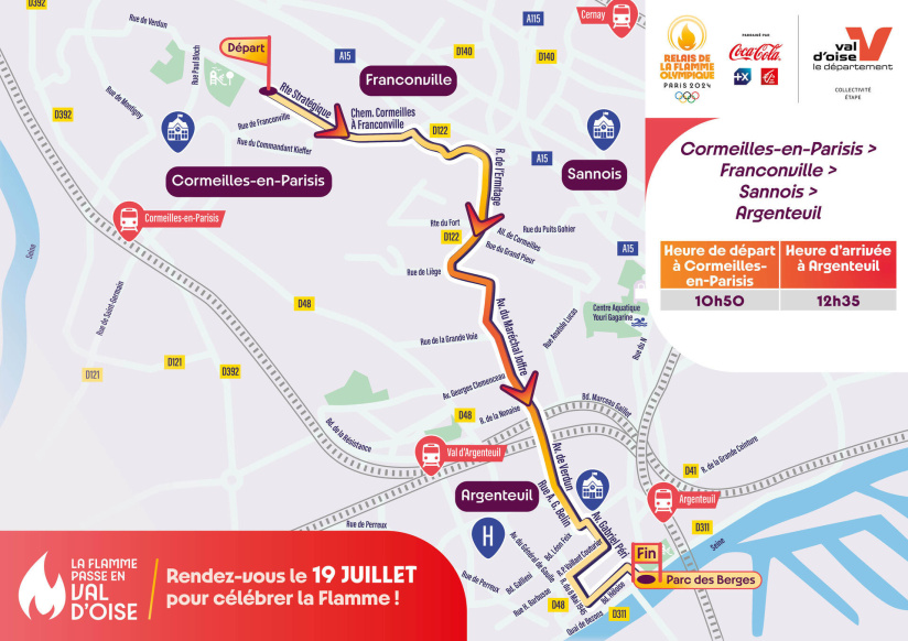 JO Paris 2024 : Parcours de la flamme Olympique dans le Val d’Oise - Cormeilles-en-Parisis, Franconville, Sannois et Argenteuil