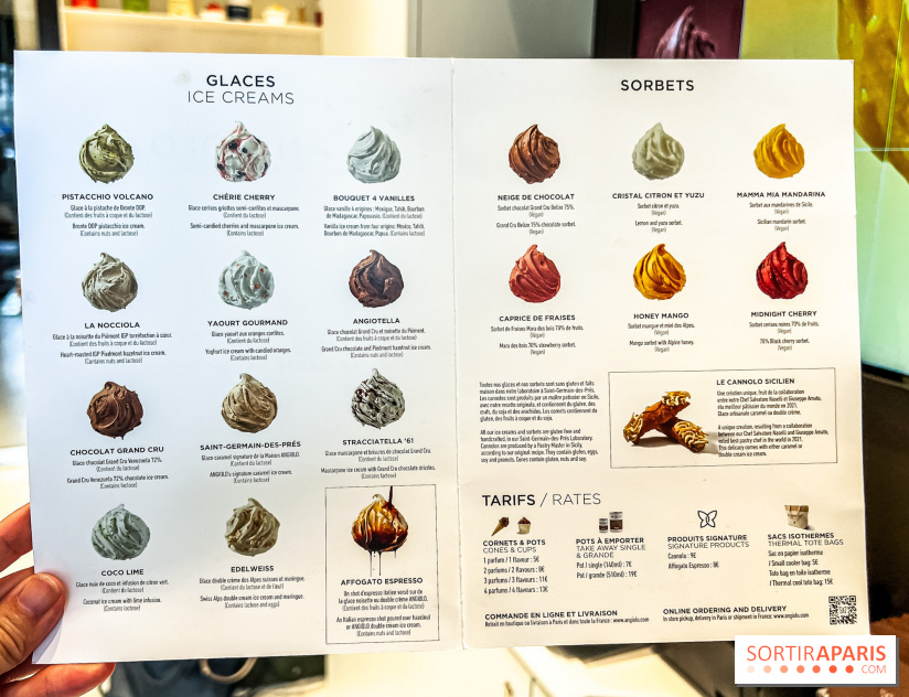 Angiolo, le nouveau glacier du 6e qui régale Saint-Germain-des-Près - carte des glaces