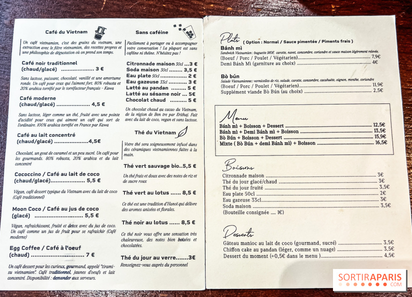 Hanoï Corner, menu - carte - tarifs - prix