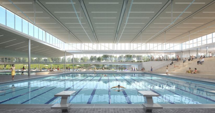 Le futur centre aquatique de la Grenouillère à Antony dans les Hauts-de-Seine