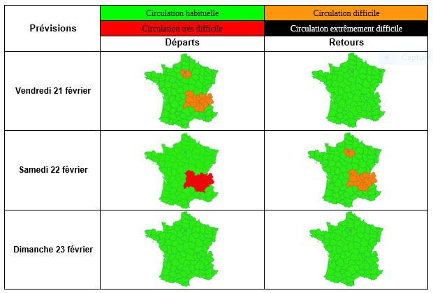 Quand partir en vacances pour éviter les Bouchons ce week-end en Ile-de-France et dans les Alpes ? Bison Futé