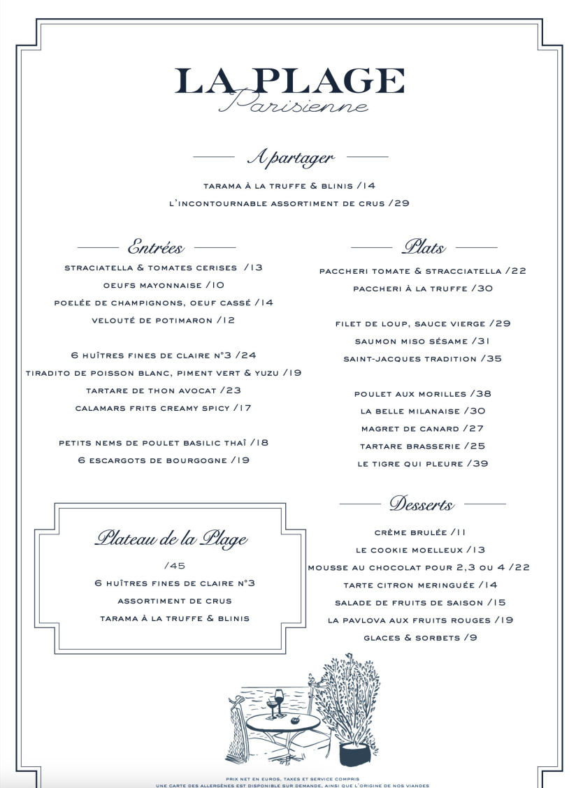 La Plage Parisienne, le restaurant terrasse en bord de Seine