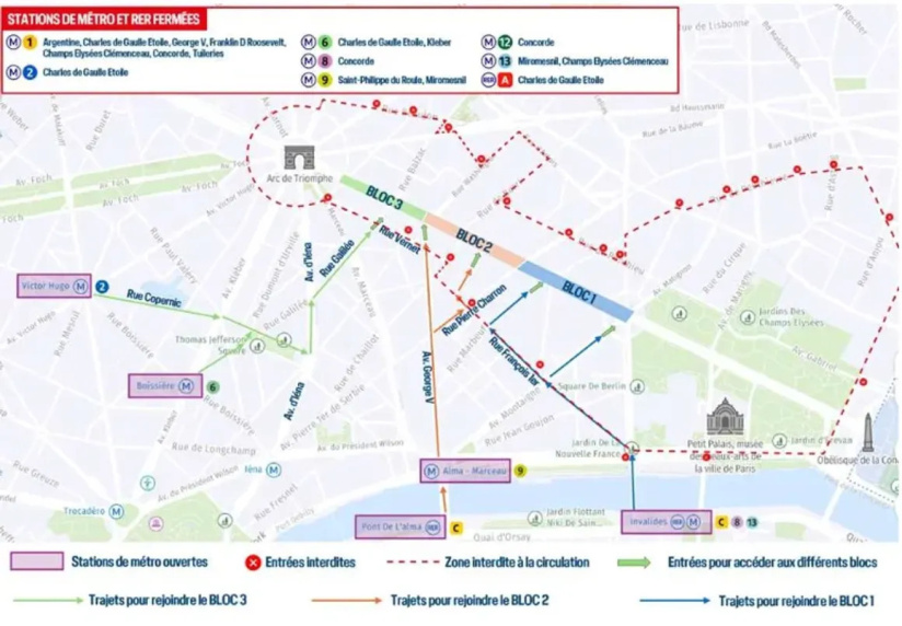 La Parade sur les Champs du PSG, comment y accéder et métros fermés