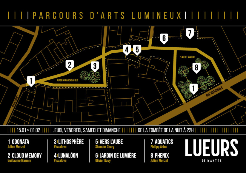 Lueurs de Mantes : le parcours lumineux gratuit au cœur des Yvelines 2026 vous attend - plan