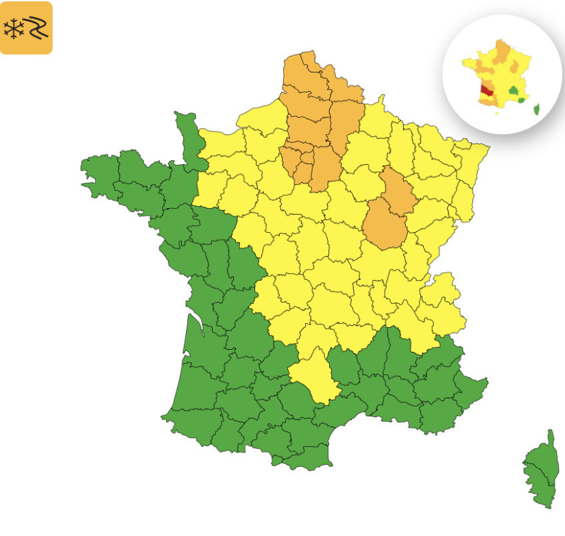Neige en Ile-de-France, Paris et l'Ile-de-France en alerte orange neige et verglas