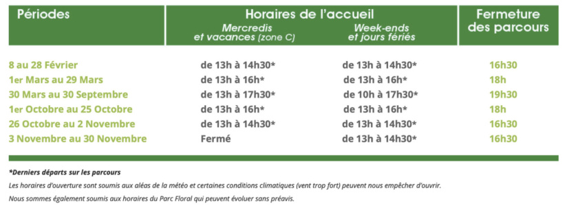 Evasion verte, le parcours accrobranche du Parc Floral de Paris, saison 2026 - ouvertures
