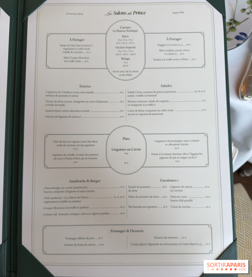 Les Salons du Prince, le nouveau restaurant du Shangri-La inspiré de la Belle Epoque se dévoile, carte menu