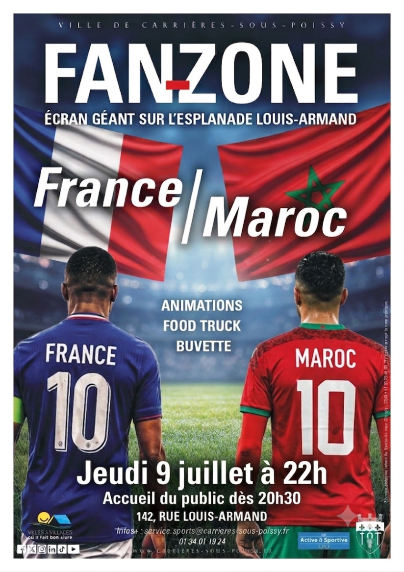 France-Maroc : le quart diffusé dans la plus grande fan zone du 78