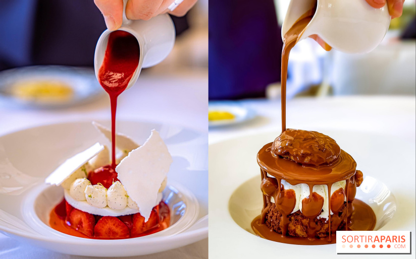 Le Grand Véfour au Palais-Royal renaît avec le chef Bruno Doucet - profiterole chocolat et meringue aux fruits rouges