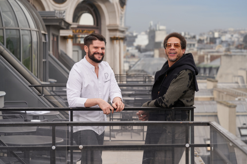 JoeyStarr signe la carte de Bleu Coupole, le restaurant sous la coupole du Printemps Haussmann