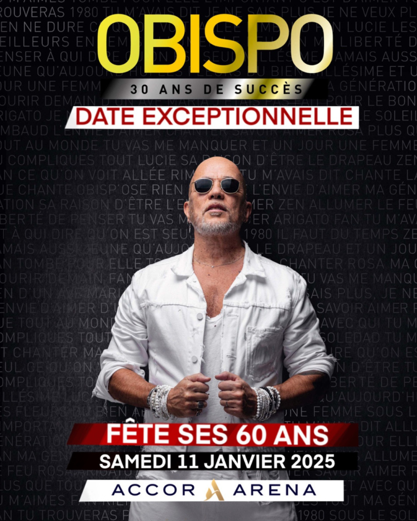 Pascal Obispo en concert à l’Accor Arena de Paris en janvier 2025