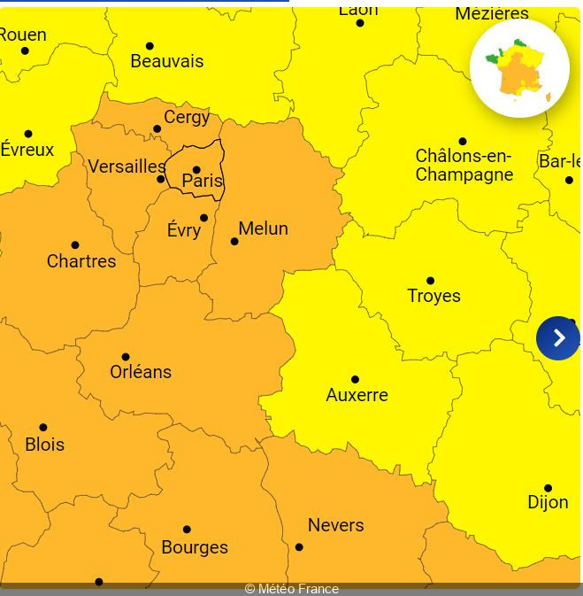 Orages : Paris et l'Île-de-France désormais en vigilance orange ce mardi