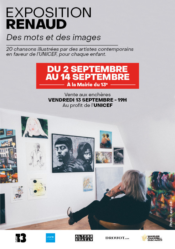 Renaud, des mots et des images : une exposition, un concert et une vente aux enchères à Paris