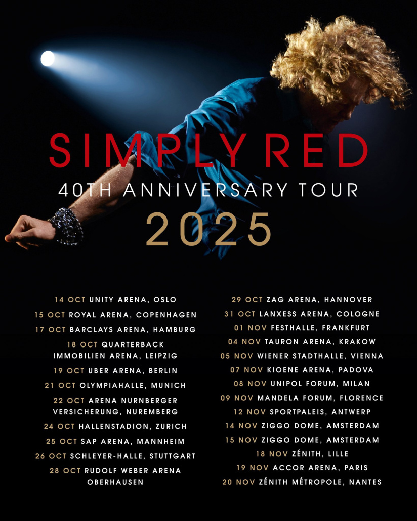 Simply Red en concert à l’Accor Arena de Paris en novembre 2025