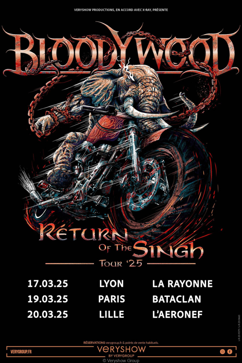 Bloodywood în concert la Bataclan în Paris în martie 2025