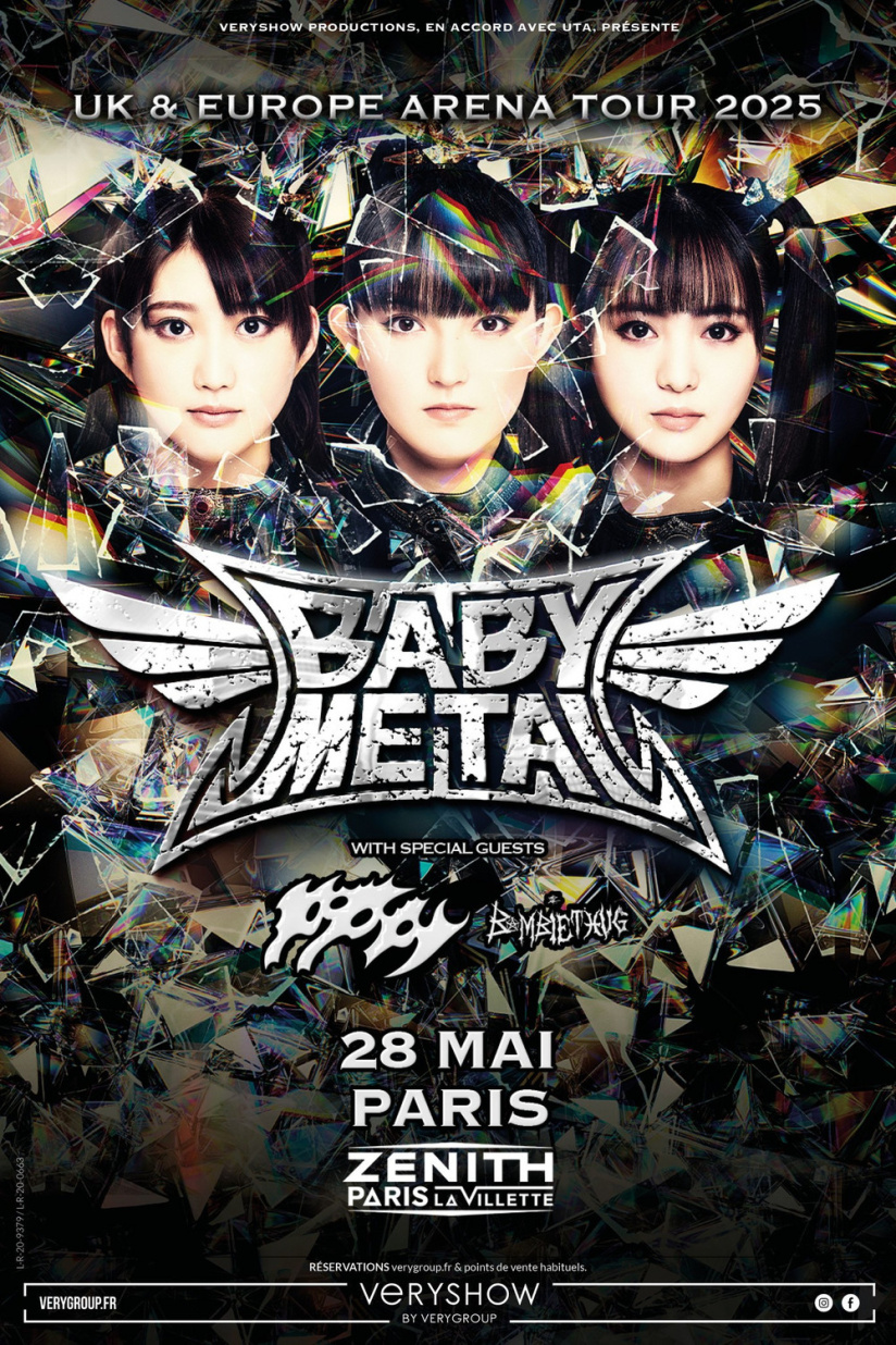 Babymetal en concert au Zénith de Paris en mai 2025