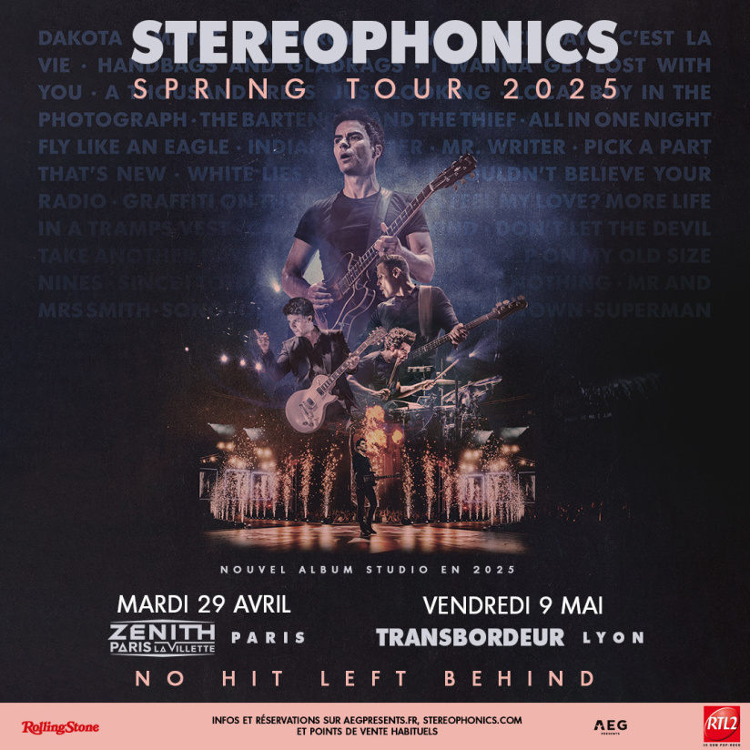 Stereophonics en concert au Zénith de Paris en avril 2025