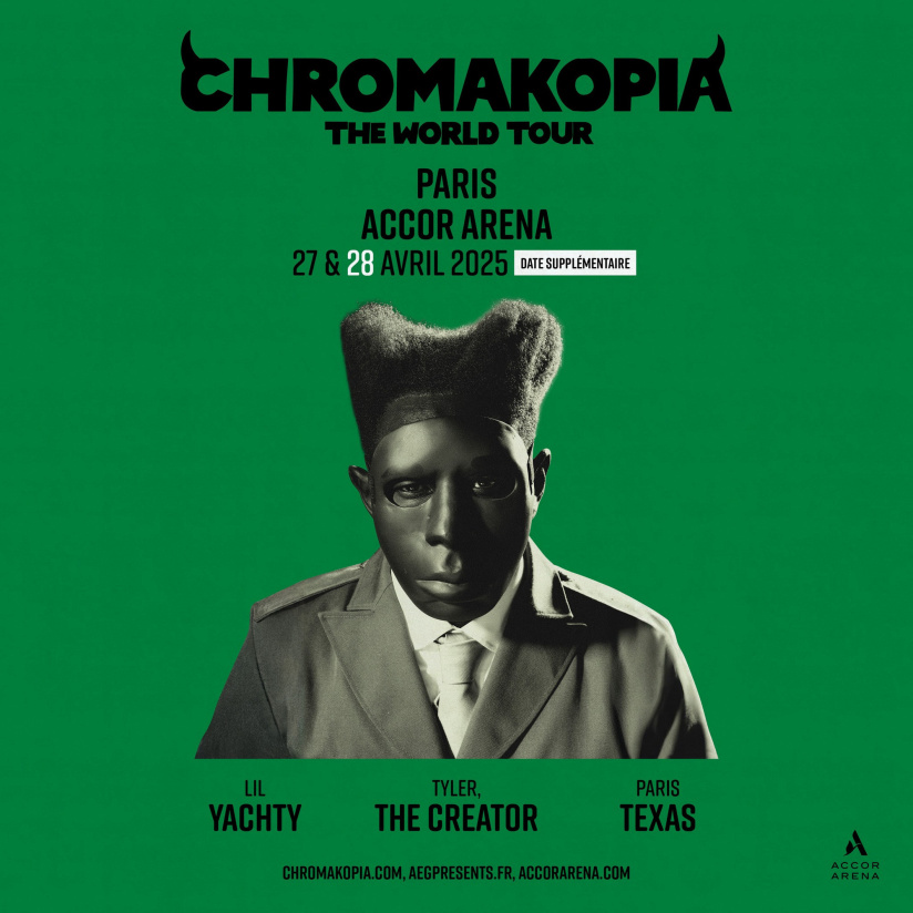 Tyler, the Creator en concert à l'Accor Arena de Paris en avril 2025, date supplémentaire