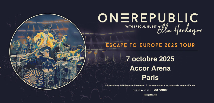 OneRepublic en concert à l’Accor Arena de Paris en octobre 2025