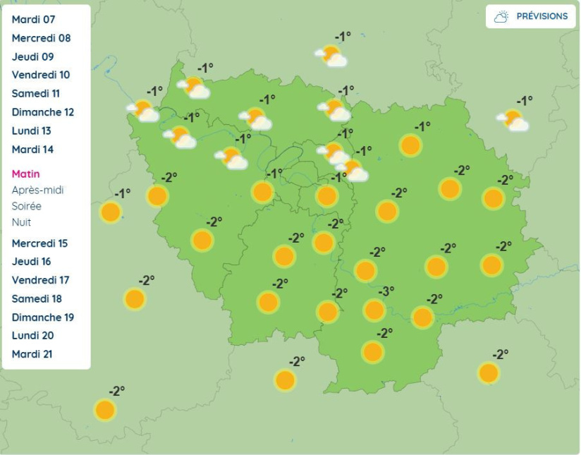 Météo à Paris et en Île-de-France : des températures négatives attendues dès dimanche