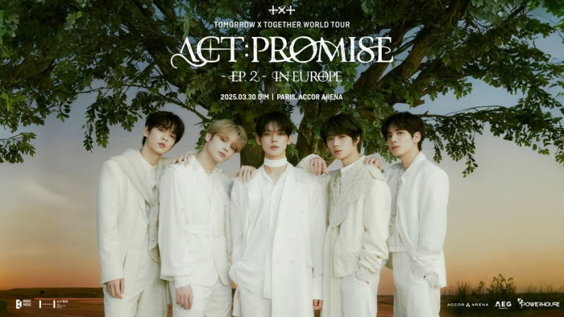 Tomorrow X Together, le groupe de K-pop, en concert à l'Accor Arena de Paris en mars 2025