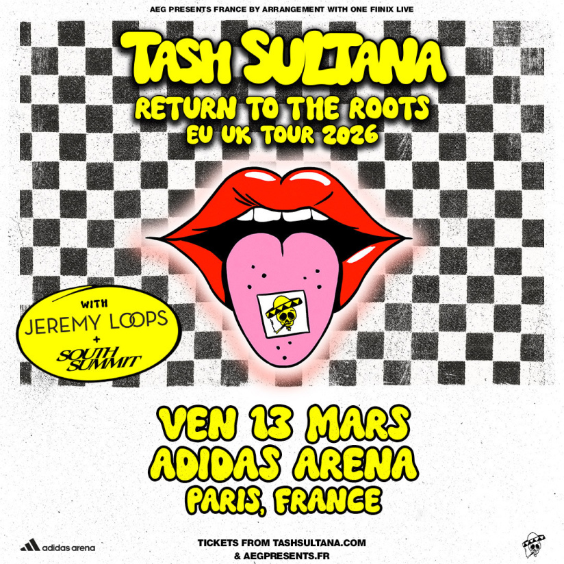 Tash Sultana en concert à l’Adidas Arena à Paris en mars 2026 