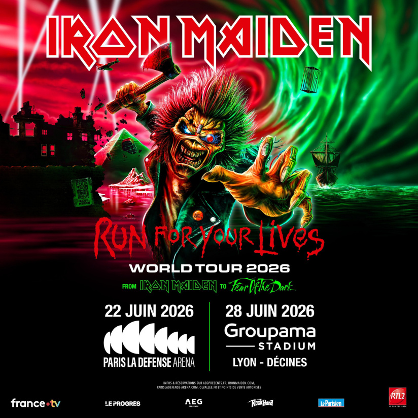 Iron Maiden en concert à Paris La Défense Arena en juin 2026
