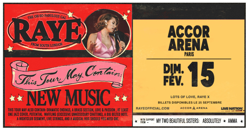 RAYE en concert à l'Accor Arena de Paris en février 2026
