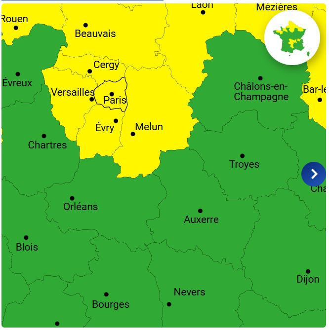 Neige et verglas : Paris et l'ensemble de l'Île-de-France en vigilance jaune