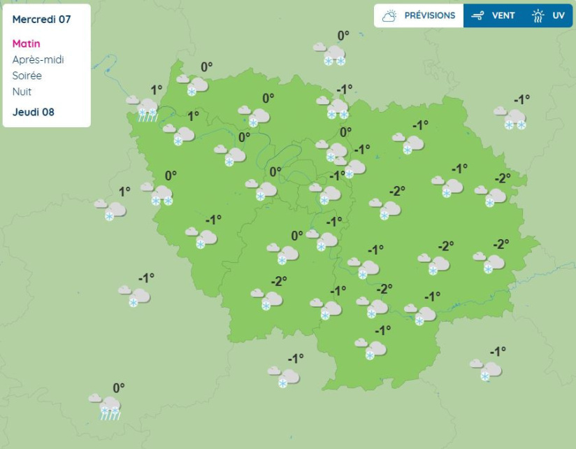 Neige et verglas : Paris et l'ensemble de l'Île-de-France de nouveau en alerte orange ce mercredi