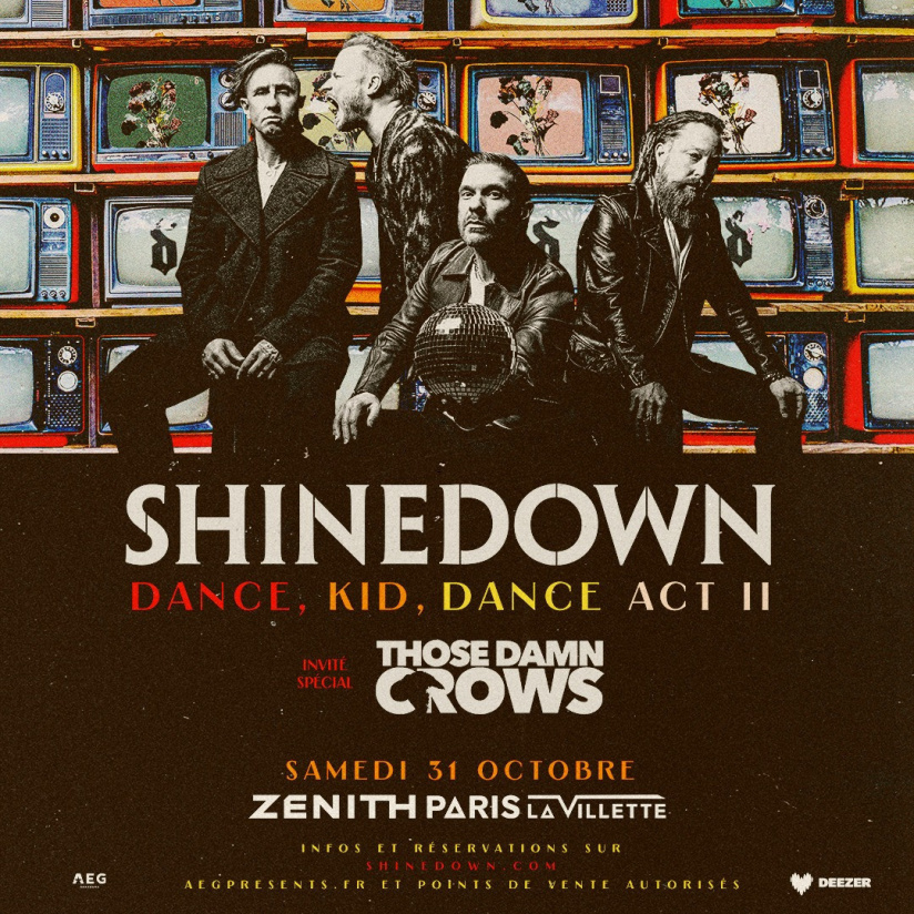 Shinedown en concert au Zénith de Paris en octobre 2026